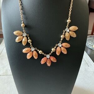 Orange and Peach Gold Tone Necklace